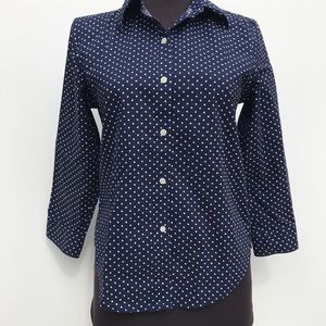 Ralph Lauren Navy & White Polka Dot Shirt